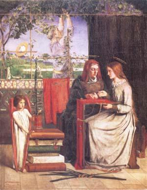 Dante Gabriel Rossetti The Girlhood of Mary Virgin (mk28) oil painting image